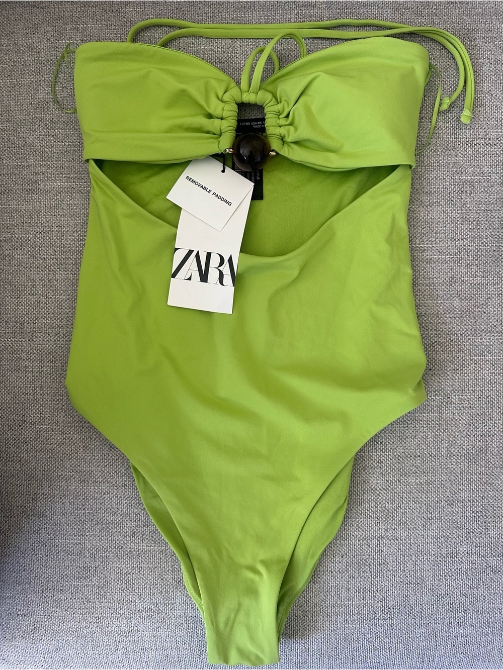 ZARA green one piece swimsuit XS NWT